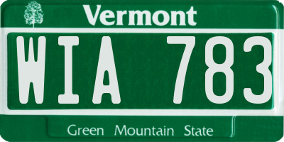 VT license plate WIA783