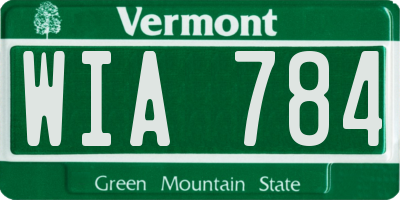 VT license plate WIA784