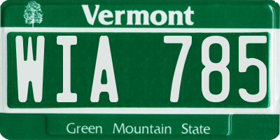 VT license plate WIA785