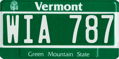 VT license plate WIA787