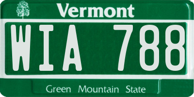 VT license plate WIA788
