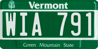 VT license plate WIA791