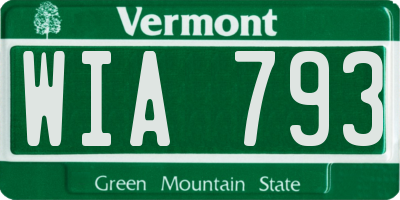 VT license plate WIA793