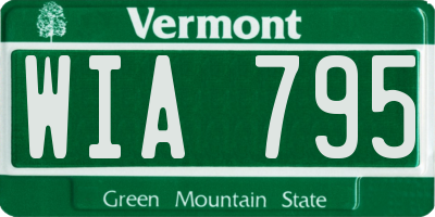 VT license plate WIA795