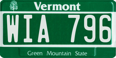 VT license plate WIA796