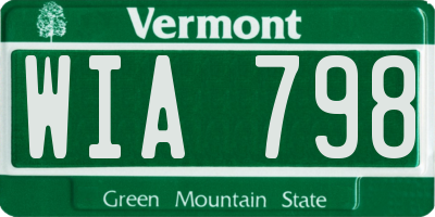 VT license plate WIA798