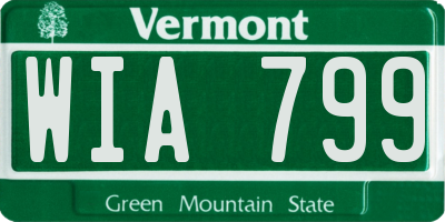 VT license plate WIA799