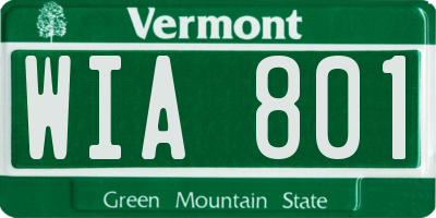 VT license plate WIA801