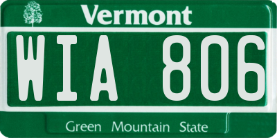 VT license plate WIA806