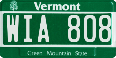 VT license plate WIA808