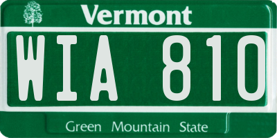 VT license plate WIA810