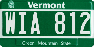 VT license plate WIA812