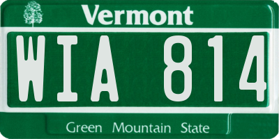 VT license plate WIA814