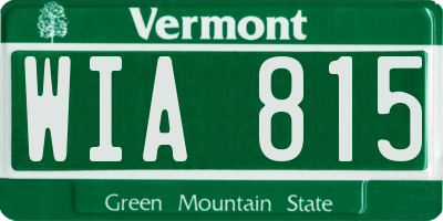VT license plate WIA815