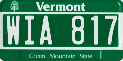 VT license plate WIA817