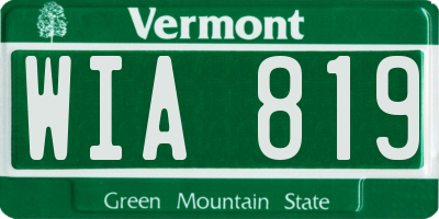 VT license plate WIA819