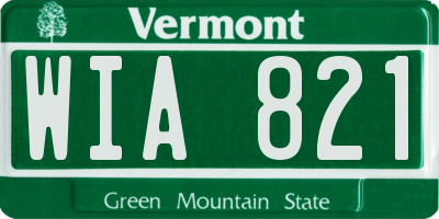 VT license plate WIA821