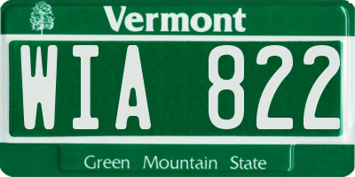 VT license plate WIA822