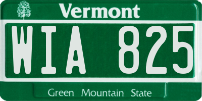 VT license plate WIA825