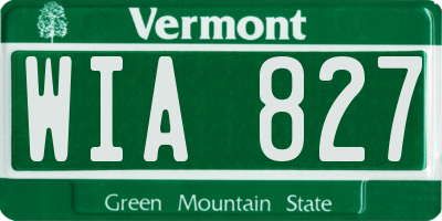 VT license plate WIA827