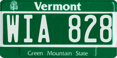 VT license plate WIA828