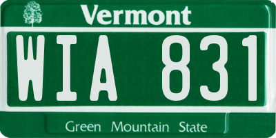 VT license plate WIA831