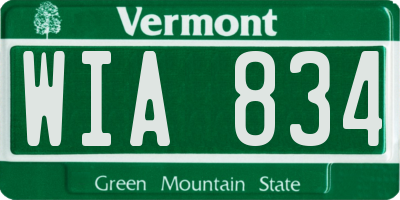 VT license plate WIA834