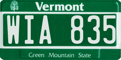 VT license plate WIA835