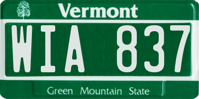 VT license plate WIA837
