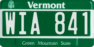 VT license plate WIA841