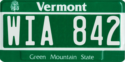 VT license plate WIA842