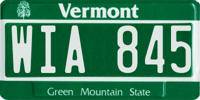 VT license plate WIA845