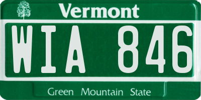 VT license plate WIA846