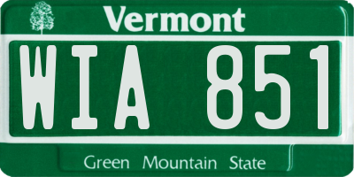 VT license plate WIA851