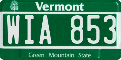 VT license plate WIA853