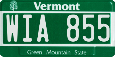 VT license plate WIA855