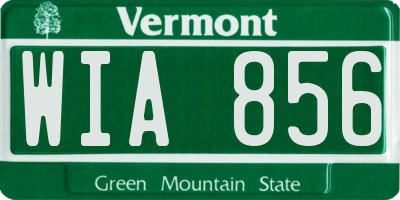 VT license plate WIA856