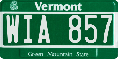 VT license plate WIA857