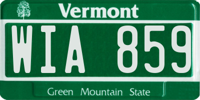 VT license plate WIA859