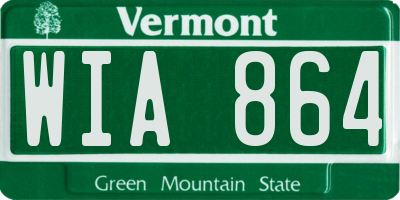 VT license plate WIA864