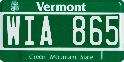 VT license plate WIA865