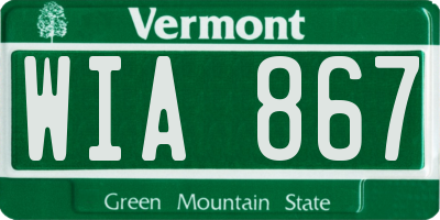 VT license plate WIA867