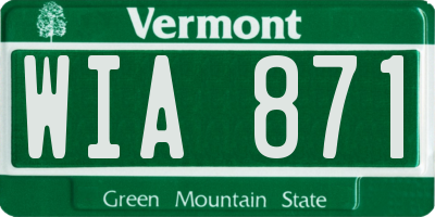 VT license plate WIA871