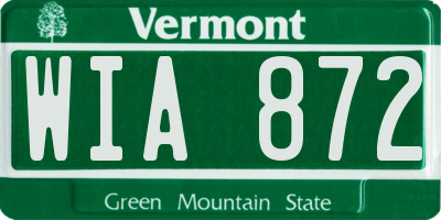 VT license plate WIA872