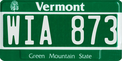 VT license plate WIA873