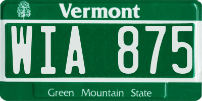 VT license plate WIA875
