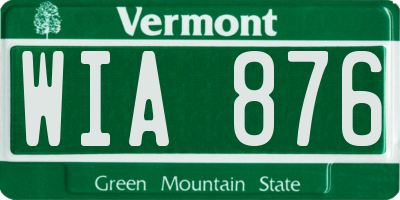 VT license plate WIA876