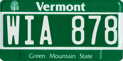 VT license plate WIA878