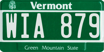 VT license plate WIA879