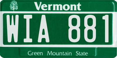 VT license plate WIA881